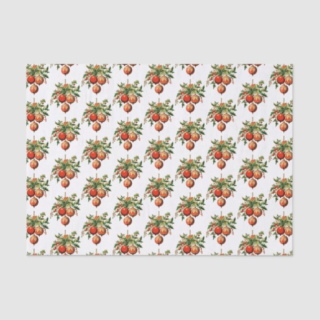 Retro Cool Christmas Tree Decorations Tissue Paper (Front)