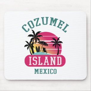 Retro Cool Cozumel Original Mexico Beaches Sunset  Mouse Pad