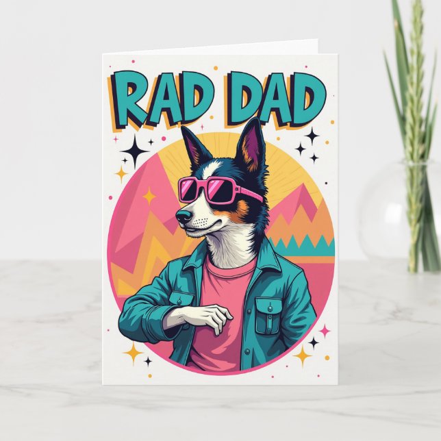 Retro Cool Fathers Day Card (Front)
