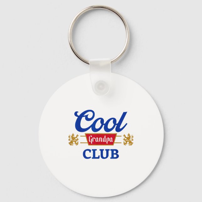 Retro Cool Grandpa Club Family Matching Father's D Keychain (Front)