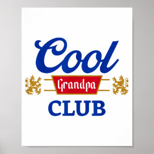 Retro Cool Grandpa Club Family Matching Father's D Poster
