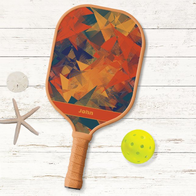 Retro Cool Initials Name Template Sports Fun       Pickleball Paddle (Creator Uploaded)