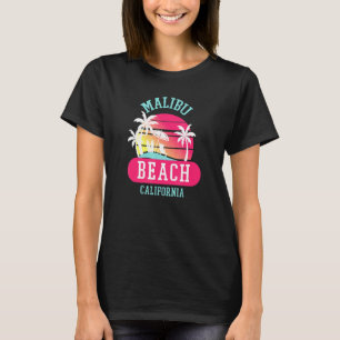Retro Cool Malibu Beach California Beaches Sunset T-Shirt