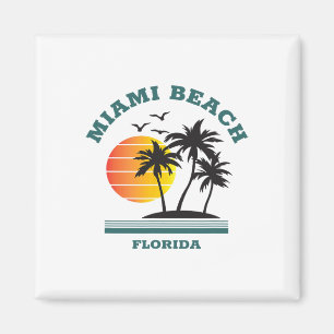 Retro Cool Miami Beach Mens Womens Florida Beaches Magnet