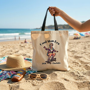 Retro Cool Mom Era Tote Bag: Custom Name & Date Bag