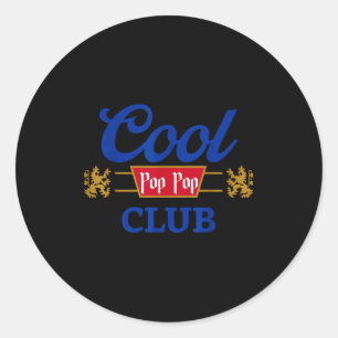 Retro Cool P P Club Family Matching Father's Day F Classic Round Sticker