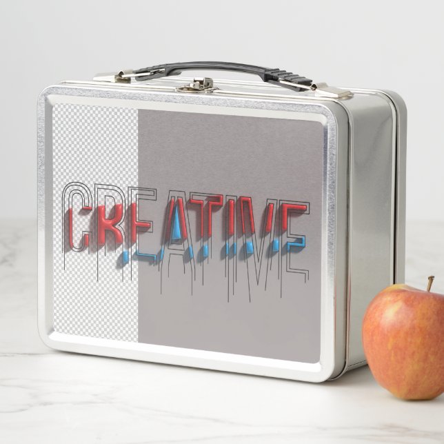 Retro Cool Typography Metal Lunch Box (In Situ)