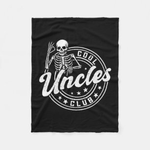 Retro Cool Uncles Club Funny New Uncle Men Skeleto Fleece Blanket
