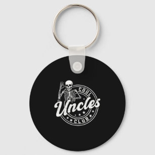 Retro Cool Uncles Club Funny New Uncle Men Skeleto Keychain
