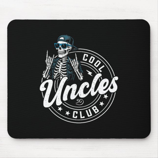 Retro Cool Uncles Club Funny Skeleton New Uncle Me Mouse Pad (Front)
