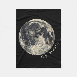 Retro Copy Moon Joy Funny Lunar Quote Space Lover Fleece Blanket