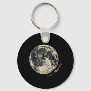 Retro Copy Moon Joy Funny Lunar Quote Space Lover Keychain