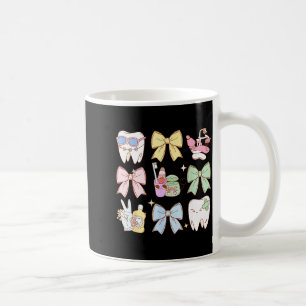 Retro Coquette Bow Dental Hygienist Teeth Dentist  Coffee Mug