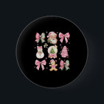 Retro Coquette Bow Nk Christmas Tree Snowman Xmas  2 Inch Round Button<br><div class="desc">Retro Coquette Bow Nk Christmas Tree Snowman Xmas Pyjamas</div>