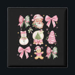 Retro Coquette Bow Nk Christmas Tree Snowman Xmas  Magnet<br><div class="desc">Retro Coquette Bow Nk Christmas Tree Snowman Xmas Pyjamas</div>