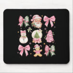 Retro Coquette Bow Nk Christmas Tree Snowman Xmas  Mouse Pad<br><div class="desc">Retro Coquette Bow Nk Christmas Tree Snowman Xmas Pyjamas</div>