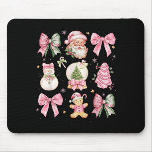 Retro Coquette Bow Nk Christmas Tree Snowman Xmas  Mouse Pad