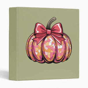 Retro Coquette Bow Pumpkin Fall Vibes Season Binder