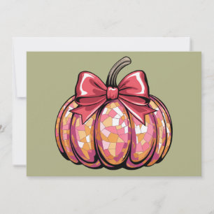 Retro Coquette Bow Pumpkin Fall Vibes Season Invitation