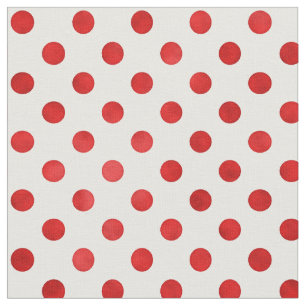 Retro coral red white polka dots pattern fabric