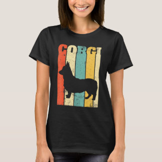 Retro Corgi Dog Cute Vintage Distressed T-Shirt