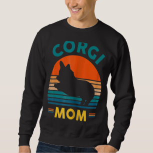 Retro Corgi Mom Dog Mother Pet Owner Vintage Graph Sweatshirt