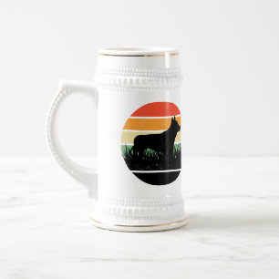 Retro Corgi Sunset Beer Stein