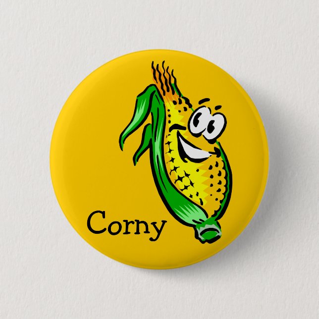 Retro Corny Guy 2 Inch Round Button (Front)