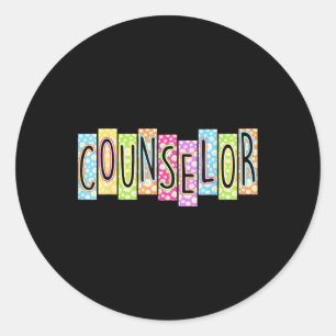 Retro Counsellor Back To School Colourful Graphic  Classic Round Sticker