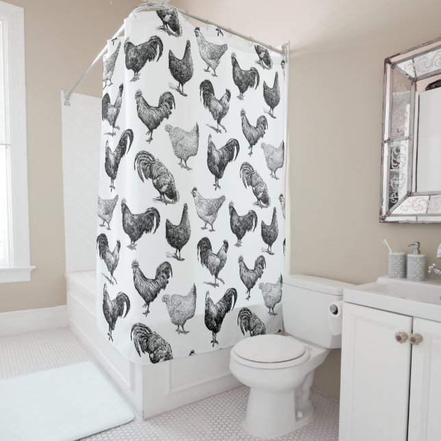Retro Country Farm Chicken Pattern (In Situ)