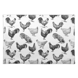 Retro Country Farm Chicken Pattern Placemat