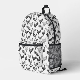 Retro Country Farm Chicken Pattern Printed Backpack