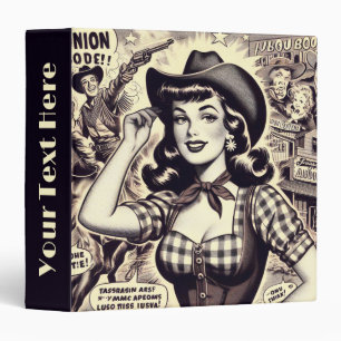 Retro Country Girl Illustration Binder