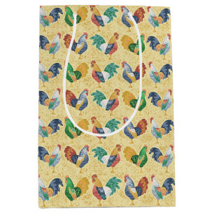Retro Country Rooster Medium Gift Bag