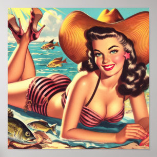 Retro Country Summer Pin-up Poster