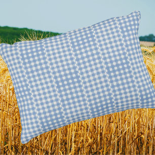 Retro Country Vintage Blue White Gingham Checks  Accent Pillow