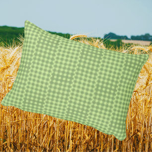 Retro Country Vintage Fun Green Gingham Checks  Accent Pillow