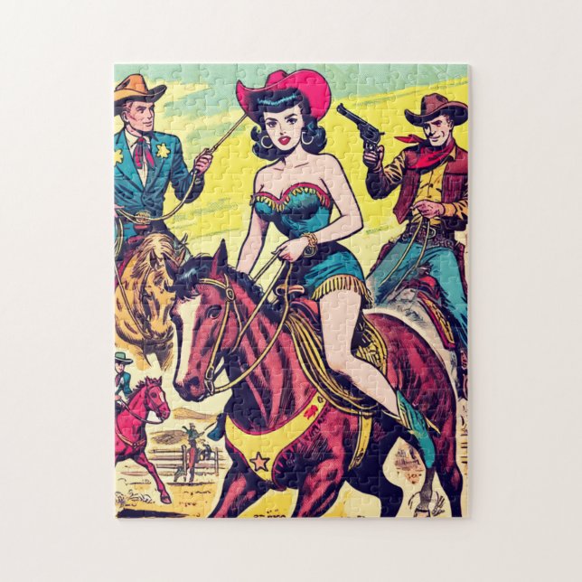 Retro Country Western Comics Jigsaw Puzzle (Vertical)
