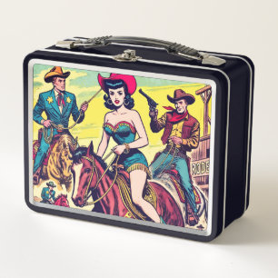 Retro Country Western Comics Metal Lunch Box