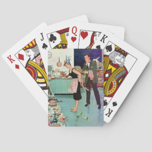 Retro Couple After Party Playing Cards
