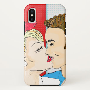 Retro Couple Kissing Nostalgic Vintage Love Case-Mate iPhone Case