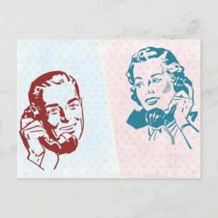 Retro Couple Postcard