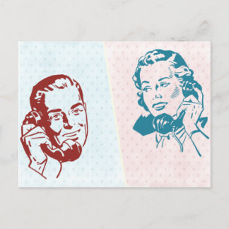 Retro Couple Postcard