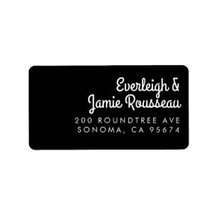 Retro Couple Script Name Green Return Address Label