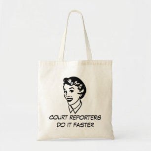 Retro Court Reporting Tote Bag
