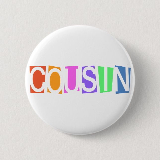 Retro Cousin 2 Inch Round Button (Front)