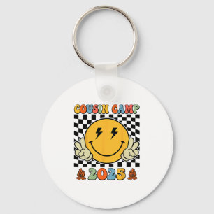 Retro Cousin Camp 2025 Family Vacation Summer Camp Keychain