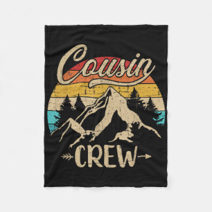 Retro Cousin Crew Camping Outdoor Summer Camp Fleece Blanket
