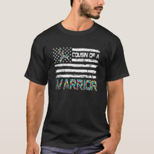 Retro Cousin Of A Warrior Autism Awareness Day Ame T-Shirt