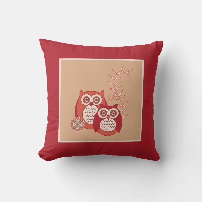 Rétro coussin de hiboux (Recto)